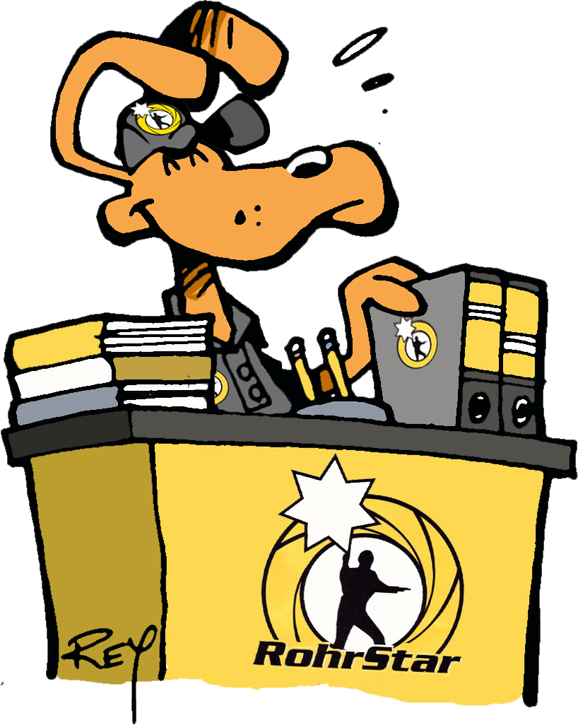 A cartoon drawing of a tidy workplace