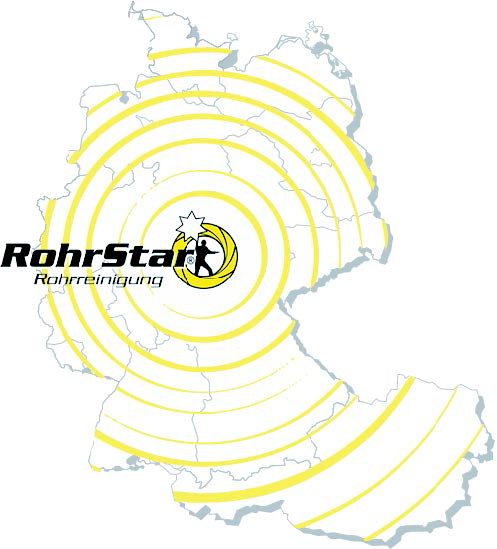 A map of Germany with the text "RohrStar" centered