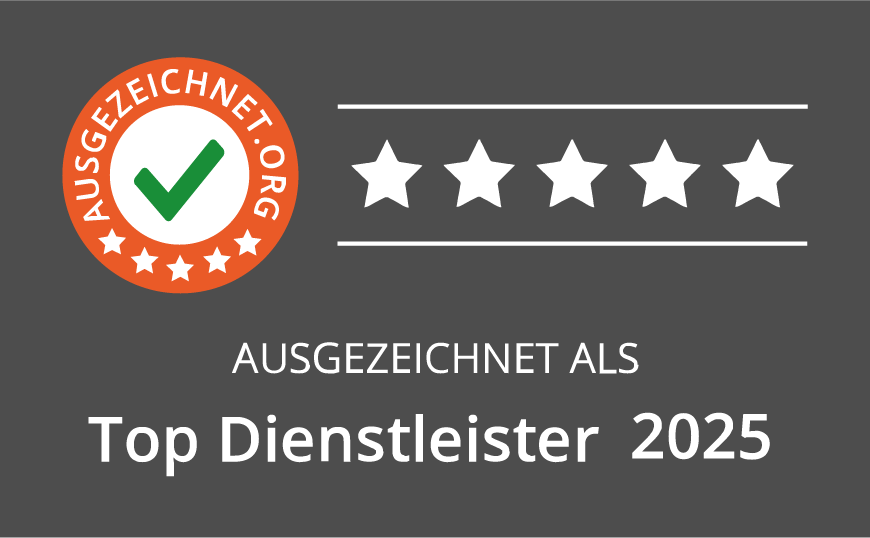 A certificate from ausgezeichnet.org, which designates RohrStar as a top service provider